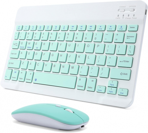 Tastaturi - Accesorii - Set Tastatură și Mouse Wireless MaffStuff® – Bluetooth, Silențios, Ultra-Subțire, Compatibil Windows, Mac, Android, iOS