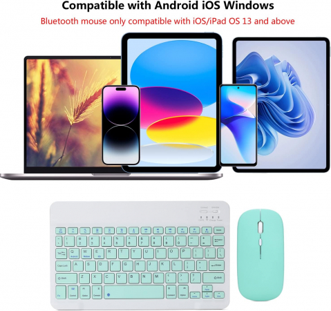 Set Tastatură și Mouse Wireless MaffStuff® – Bluetooth, Silențios, Ultra-Subțire, Compatibil Windows, Mac, Android, iOS [13]