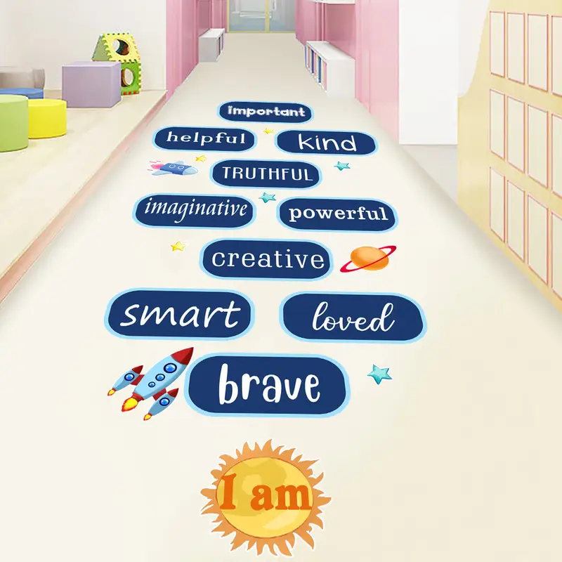 Stickere Copii - Sticker Autoadeziv Decorativ cu Mesaje Motivationale pentru Camera Copilului – Design Colorat și Educațional