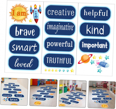 Sticker Autoadeziv Decorativ cu Mesaje Motivationale pentru Camera Copilului – Design Colorat și Educațional [9]