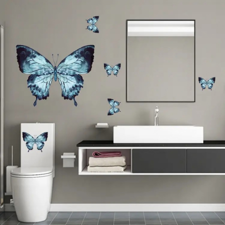 Sticker Autocolant de Perete cu 6 Fluturi Morpho Albaștri [4]