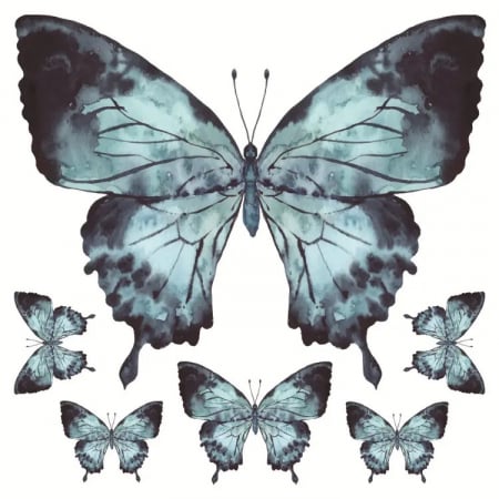 Sticker Autocolant de Perete cu 6 Fluturi Morpho Albaștri [5]