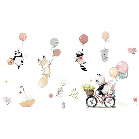 Sticker Decorativ Animale Salbatice cu Baloane [3]