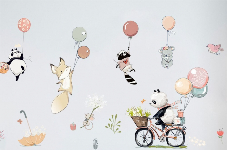 Sticker Decorativ Animale Salbatice cu Baloane [2]