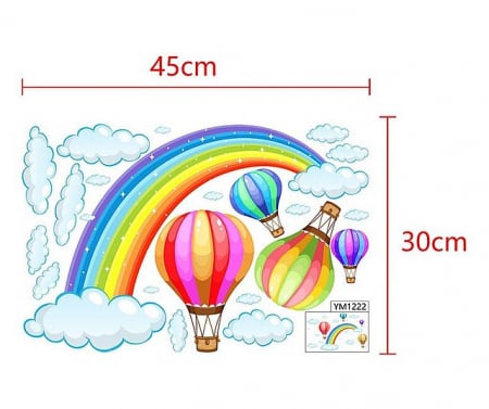 Sticker decorativ curcubeu si baloane cu aer cald [4]