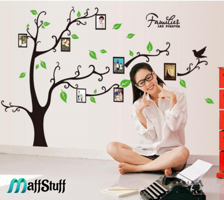 sticker decorativ perete pom cu rame foto [1]