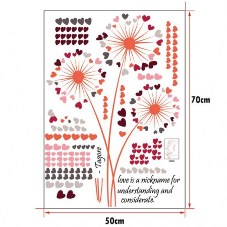 Sticker decorativ, Papadii cu inimioare [4]
