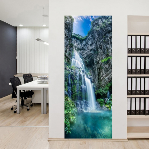 Sticker decorativ ușă 3D Autocolant ușă efect 3D realist Sticker ușă model Cascadă pe Lac de Munte Autocolant adeziv ușă 78x200 cm Sticker ușă design peisaj montan Autocolant decorativ ușă peisaj de munte Sticker ușă interior 3D Autocolant ușă peisaj cu cascadă Sticker ușă autoadeziv 3D Autocolant ușă efect vizual 3D [11]
