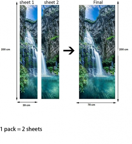 Sticker decorativ ușă 3D Autocolant ușă efect 3D realist Sticker ușă model Cascadă pe Lac de Munte Autocolant adeziv ușă 78x200 cm Sticker ușă design peisaj montan Autocolant decorativ ușă peisaj de munte Sticker ușă interior 3D Autocolant ușă peisaj cu cascadă Sticker ușă autoadeziv 3D Autocolant ușă efect vizual 3D [13]