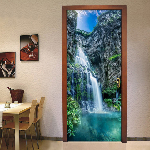 Sticker decorativ ușă 3D Autocolant ușă efect 3D realist Sticker ușă model Cascadă pe Lac de Munte Autocolant adeziv ușă 78x200 cm Sticker ușă design peisaj montan Autocolant decorativ ușă peisaj de munte Sticker ușă interior 3D Autocolant ușă peisaj cu cascadă Sticker ușă autoadeziv 3D Autocolant ușă efect vizual 3D [10]