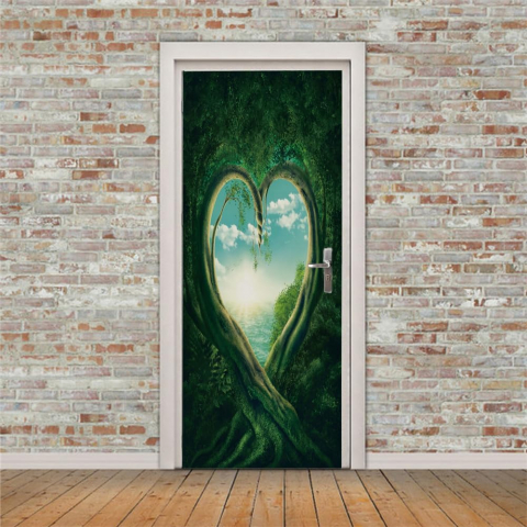 Sticker decorativ ușă 3D Autocolant ușă efect 3D realist Sticker ușă model Inima în Natură Autocolant adeziv ușă 78x200 cm Sticker ușă design natură Autocolant decorativ ușă peisaj natural Sticker ușă interior 3D Autocolant ușă peisaj romantic Sticker ușă autoadeziv 3D Autocolant ușă efect vizual 3D [10]