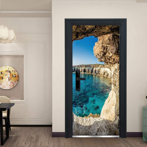 Sticker decorativ ușă 3D Autocolant ușă efect 3D realist Sticker ușă model Laguna Albastră Autocolant adeziv ușă 78x200 cm Sticker ușă design peisaj marin Autocolant decorativ ușă peisaj Sticker ușă interior 3D Autocolant ușă peisaj tropical Sticker ușă autoadeziv 3D Autocolant ușă efect vizual 3D [3]