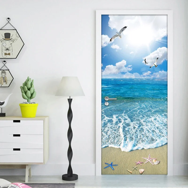Sticker decorativ ușă 3D Autocolant ușă efect 3D realist Sticker ușă model Malul Mării Autocolant adeziv ușă 78x200 cm Sticker ușă design peisaj marin Autocolant decorativ ușă peisaj maritim Sticker ușă interior 3D Autocolant ușă peisaj litoral Sticker ușă autoadeziv 3D Autocolant ușă efect vizual 3D [7]