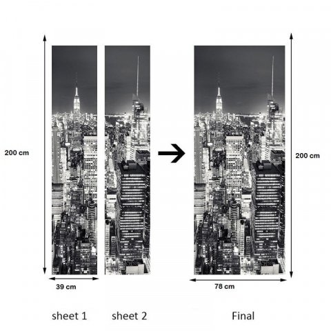 Sticker decorativ ușă 3D Autocolant ușă efect 3D realist Sticker ușă model New York în Noapte Autocolant adeziv ușă 78x200 cm Sticker ușă design urban nocturn Autocolant decorativ ușă peisaj urban Sticker ușă interior 3D Autocolant ușă peisaj New York noaptea Sticker ușă autoadeziv 3D Autocolant ușă efect vizual 3D [10]