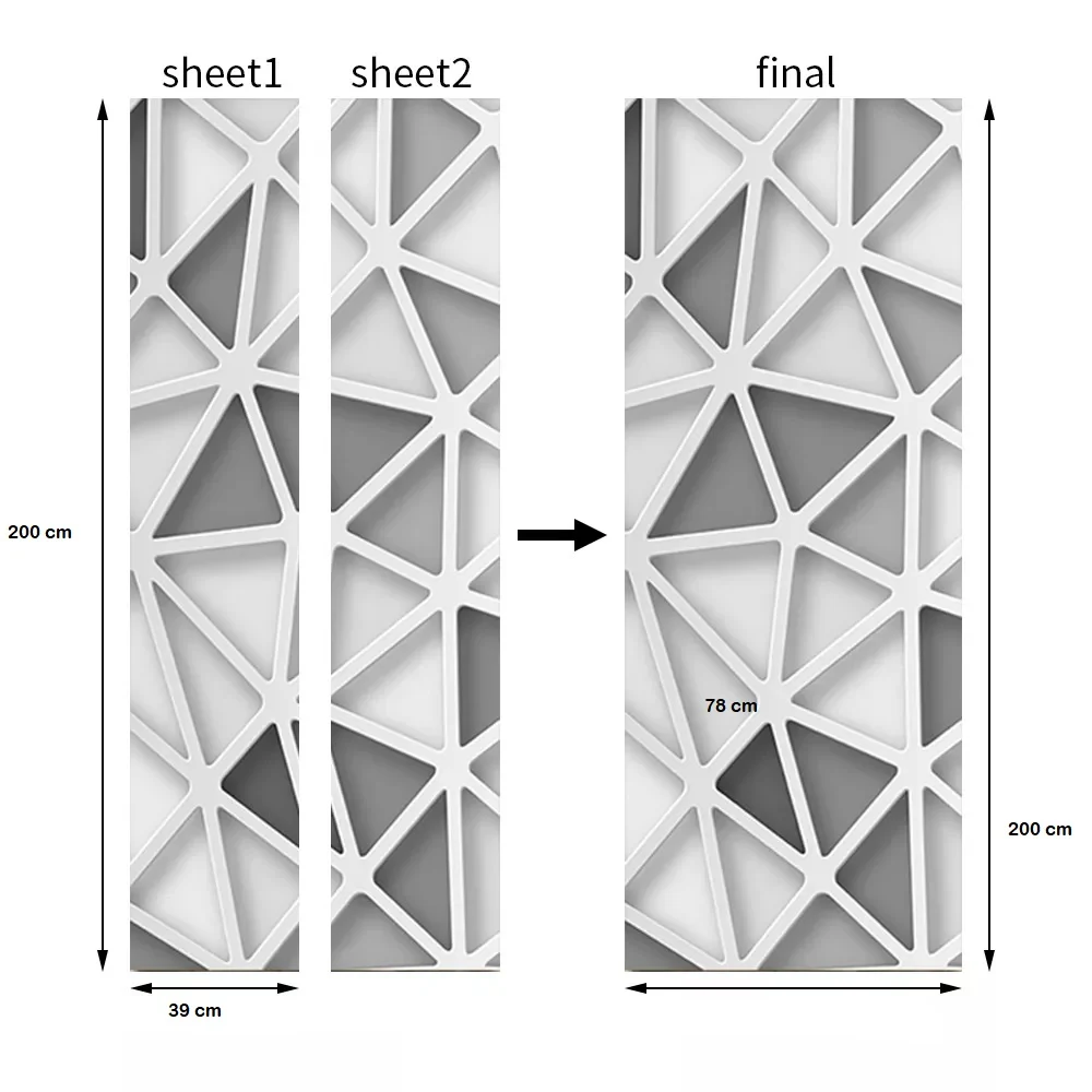 Sticker decorativ ușă 3D Autocolant ușă efect 3D realist Sticker ușă model triunghiuri abstracte Autocolant adeziv ușă 78x200 cm Sticker ușă design geometric Autocolant decorativ ușă abstract Sticker ușă interior 3D Autocolant ușă model triunghiuri 3D Sticker ușă autoadeziv 3D Autocolant ușă efect vizual 3D [2]