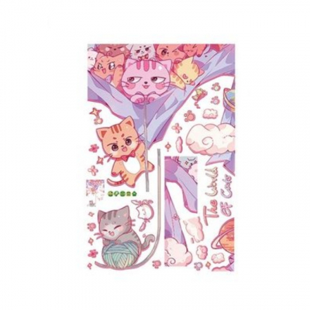 Sticker decorativ pentru usa, cu pisicute [4]