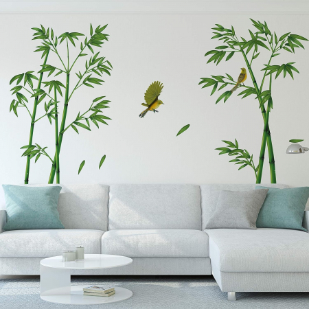 Sticker Decorativ Plante de Bambus si Pasari Colibry [8]