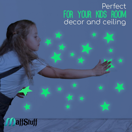 Stickere Decorative de Perete Fosforescente, Pentru Camera Copilului, Sub Forma de Stelute, Extraterestri, Planete si Nave Spatiale, Set de 278 buc [9]