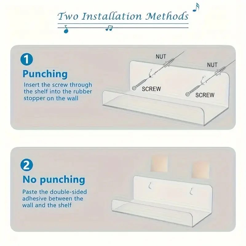 Set 4 Suporturi Poliță PVC – Prindere cu Șuruburi sau Bandă Dubluadezivă Inclusă [2]