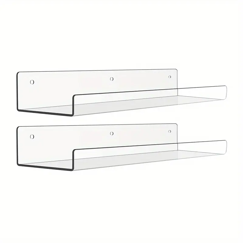 Set 4 Suporturi Poliță PVC – Prindere cu Șuruburi sau Bandă Dubluadezivă Inclusă