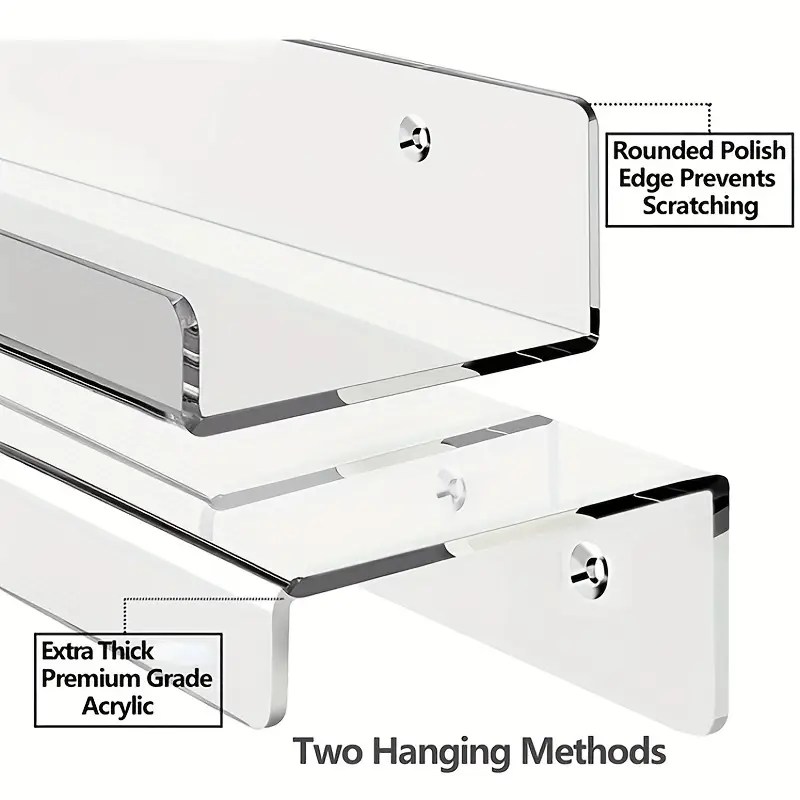 Set 4 Suporturi Poliță PVC – Prindere cu Șuruburi sau Bandă Dubluadezivă Inclusă [4]