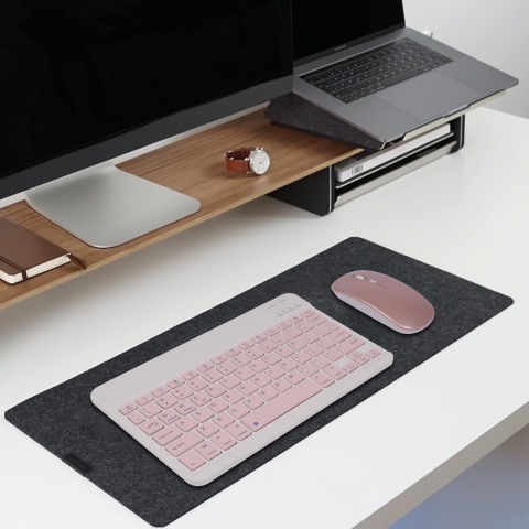 Set Tastatură și Mouse Wireless – Bluetooth, Silențios, Ultra-Subțire, Compatibil PC, Laptop, Android, iOS, Windows – Culoare Roz [9]