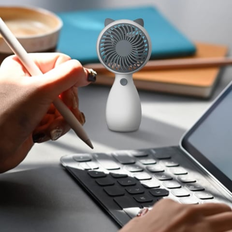 Ventilator Portabil de Mână sau Birou – Puternic, Silențios, Reîncărcabil USB, cu Șnur [14]