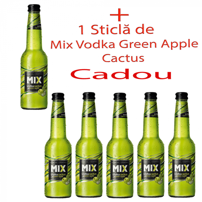 6 sticle la pret de 5, Mix Vodka Green Apple - Cactus 033 L [1]