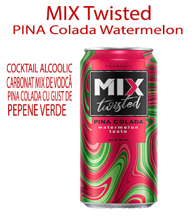 Cocktail - COCKTAIL ALCOOLIC CARBONAT MIX DE VODCĂ PINA COLADA CU GUST DE PEPENE VERDE DOZA