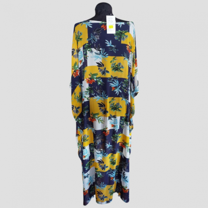 Rochie croi larg tip fluture din voal cu imprimeu floral [3]