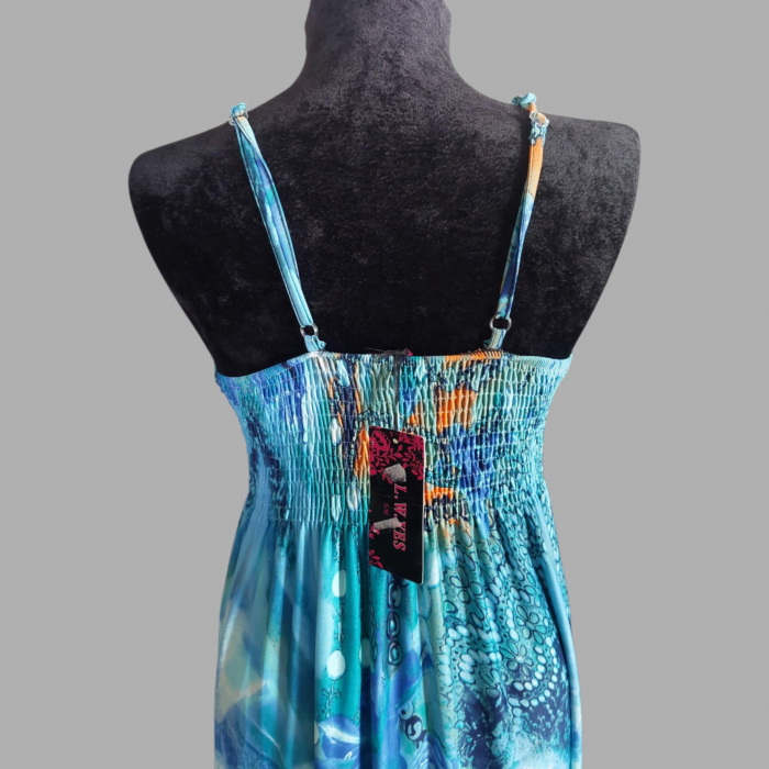 Rochie Lunga din Lycra cu Bretele Duble pe Umeri [4]