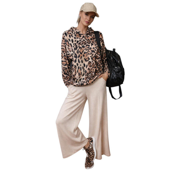 Hanorac dama cu imprimeu animal print croi lejer [4]