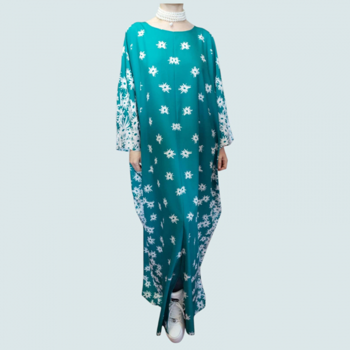 Rochie pentru marime mare tip fluture cu imprimeu floral pe parti [2]
