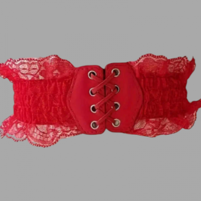 Curea pentru femei tip brau elastic cu margele colorate si inchidere capse Magazin Chestii [2]
