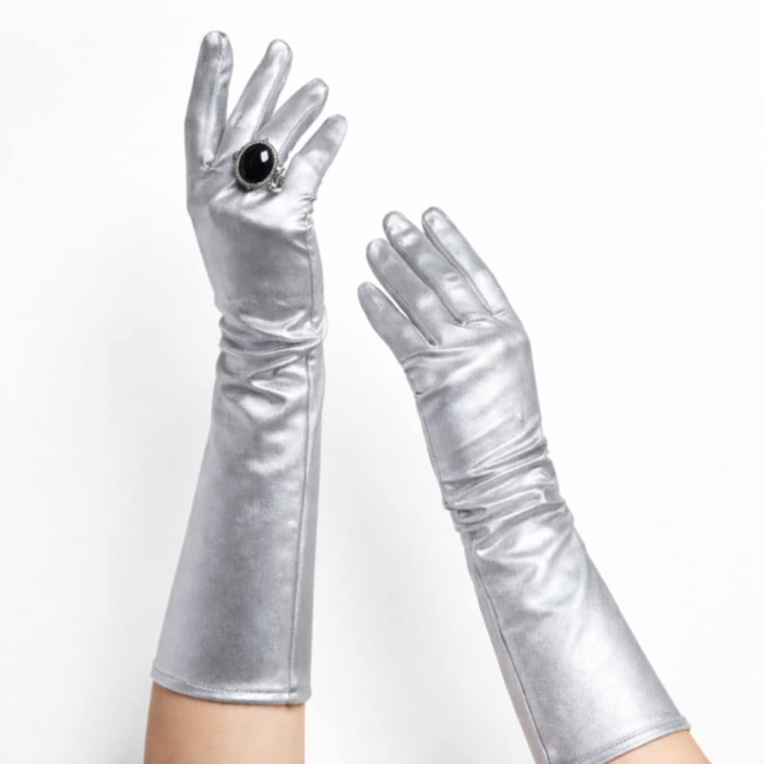 Manusi trei sferturi  din material usor lucios [3]