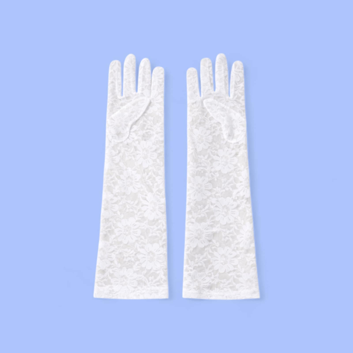 Manusi elegante din dantela alba usor elastice [3]