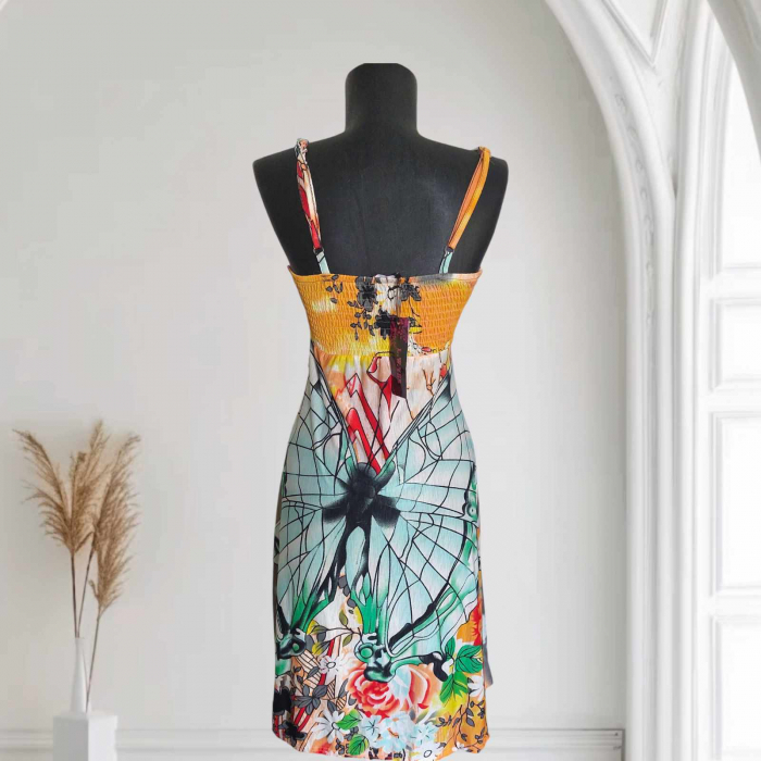 Rochie de Vara cu Bretele si Imprimeu Colorat [2]