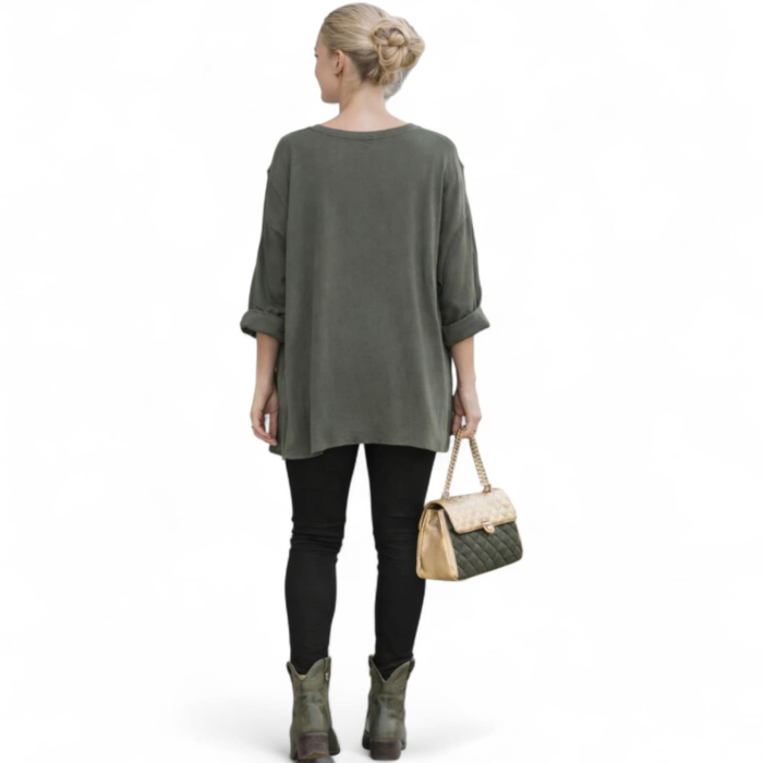 Bluza din bumbac cu desen fluturi aurii pentru marime mare [2]