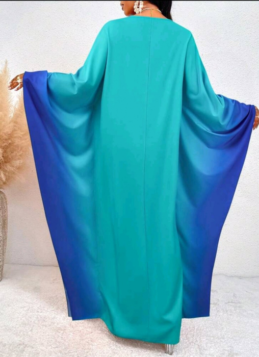 Rochie Lunga Tip Poncho in Degrade [2]