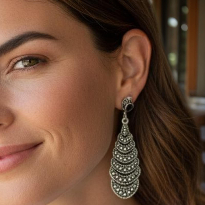 Cercei clips statement din metal inoxidabil cu aspect vintage [2]