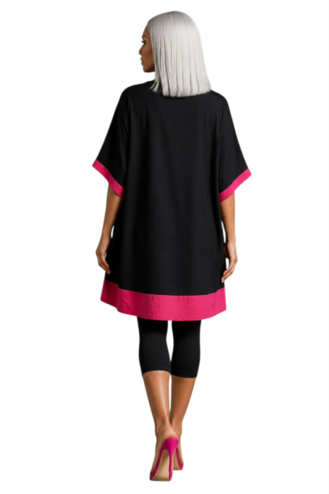 Bluza din bumbac pentru marime mare cu imprimeu colorat si pietre argintii [2]
