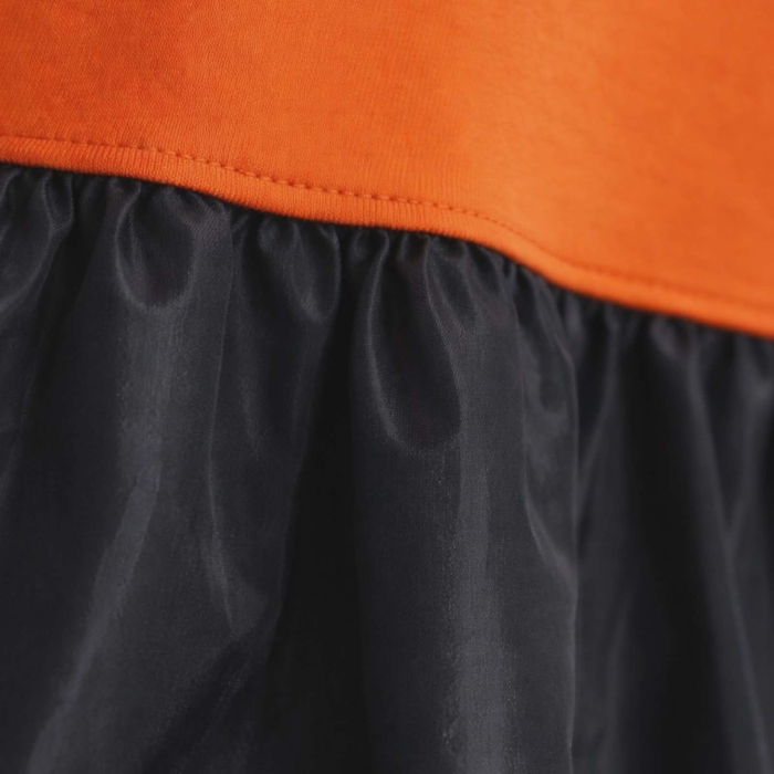 Rochie croi larg din bumbac si tafta cu insertii flori pe partea din fata [3]