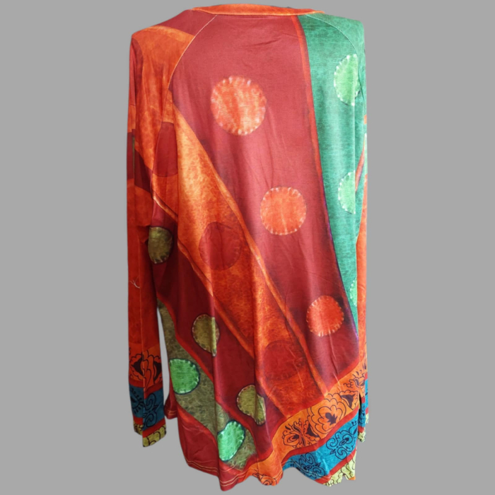 Bluza Dama cu imprimeu Artistic si Maneca Lunga [3]