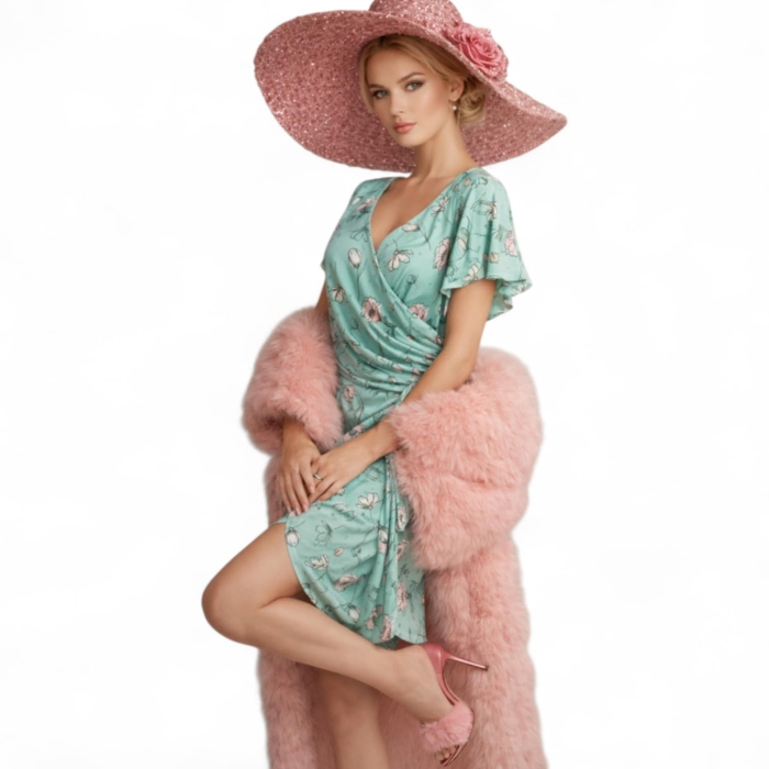 Rochie din lycra stransa intr-o parte si decolteu parte peste parte [4]