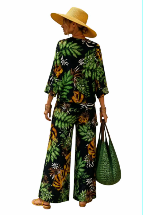 Compleu din bumbac cu imprimeu floral [2]