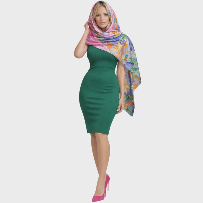 Esarfa din matase generoasa in culori deschise [2]