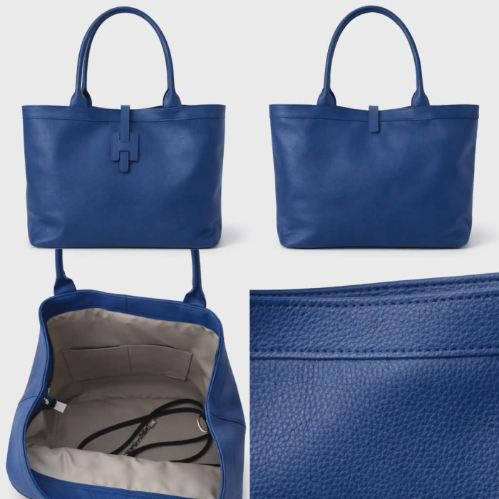Geanta eleganta  mare din piele naturala albastra [2]