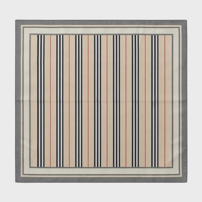 Esarfa eleganta  din satin in forma de patrat cu model in dungi [2]