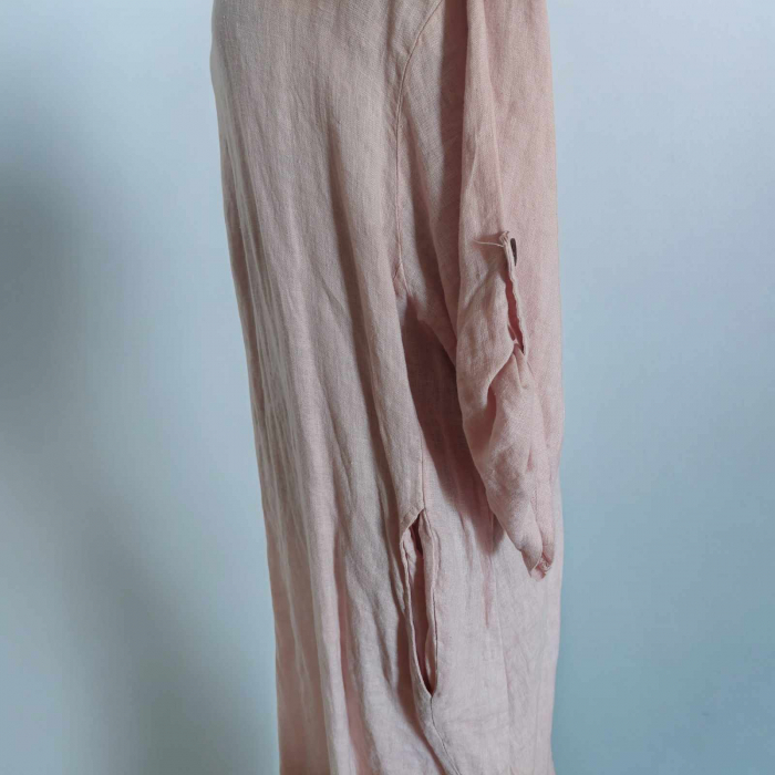 Rochie de vara croi larg din in cu buzunare laterale [2]