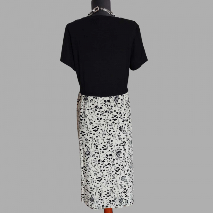 rochie de vara din bumbac si vascoza cu imprimeu floral [2]